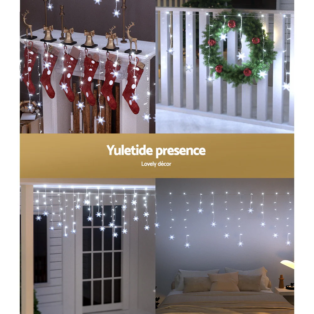 Christmas Lights 80 LED 3M Icicle Light Snow Decorations - Image 6
