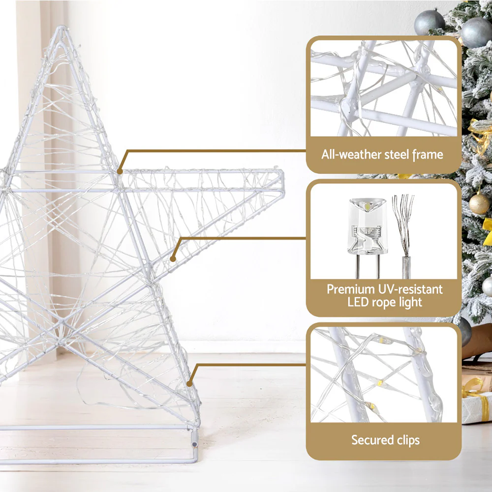 Christmas Lights 900 LED Fairy Light 3pcs Star Decorations Set - Image 6