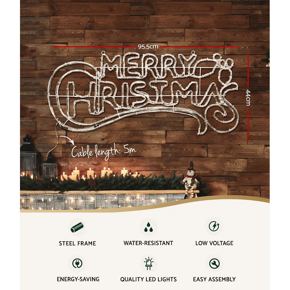 Christmas Lights 96cm Merry Christmas 288 LED Decorations - Image 3