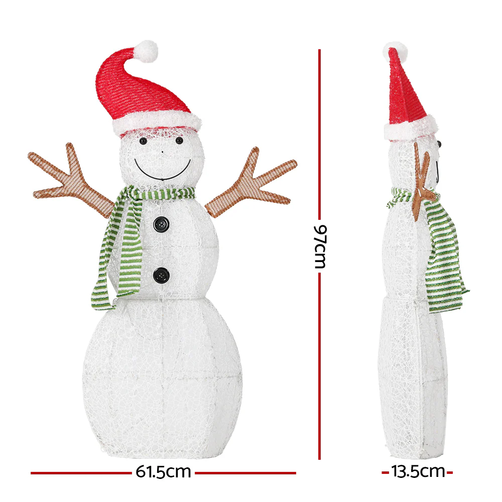 Christmas Lights 97cm Snowman 80 LED Decorations - Image 3