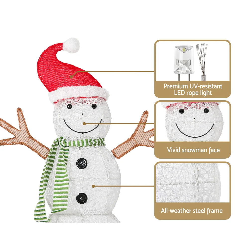 Christmas Lights 97cm Snowman 80 LED Decorations - Image 5