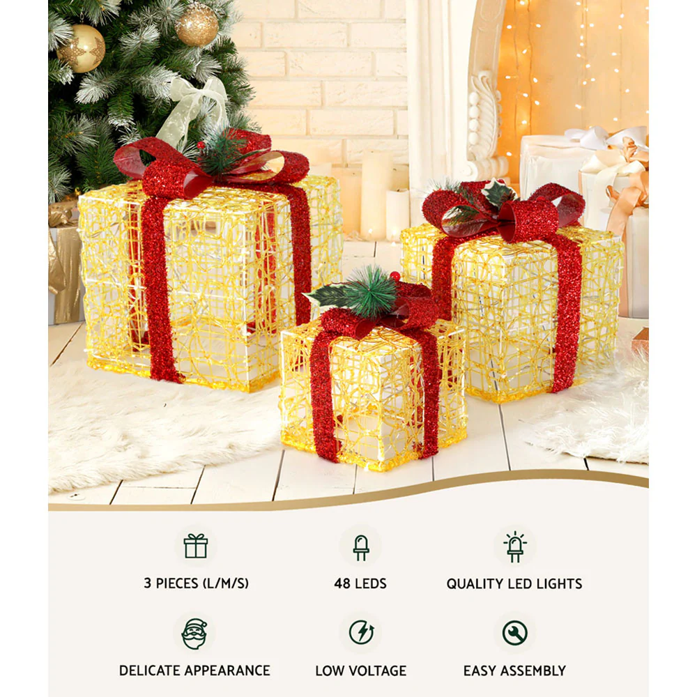 Christmas Lights Gift Box Set 3 PCS Set 48 LED Decorations - Image 4