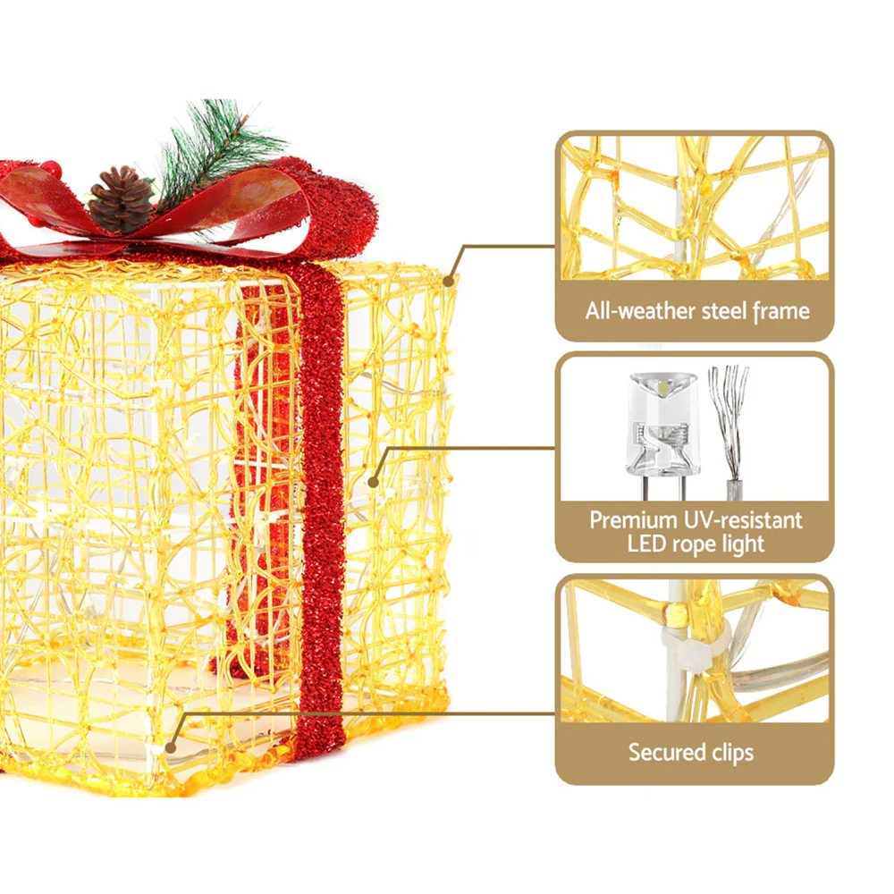 Christmas Lights Gift Box Set 3 PCS Set 48 LED Decorations - Image 6
