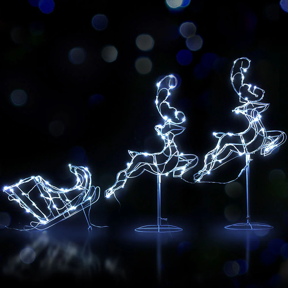 Christmas Lights Reindeer Sleigh 120 LED Decorations - Image 8