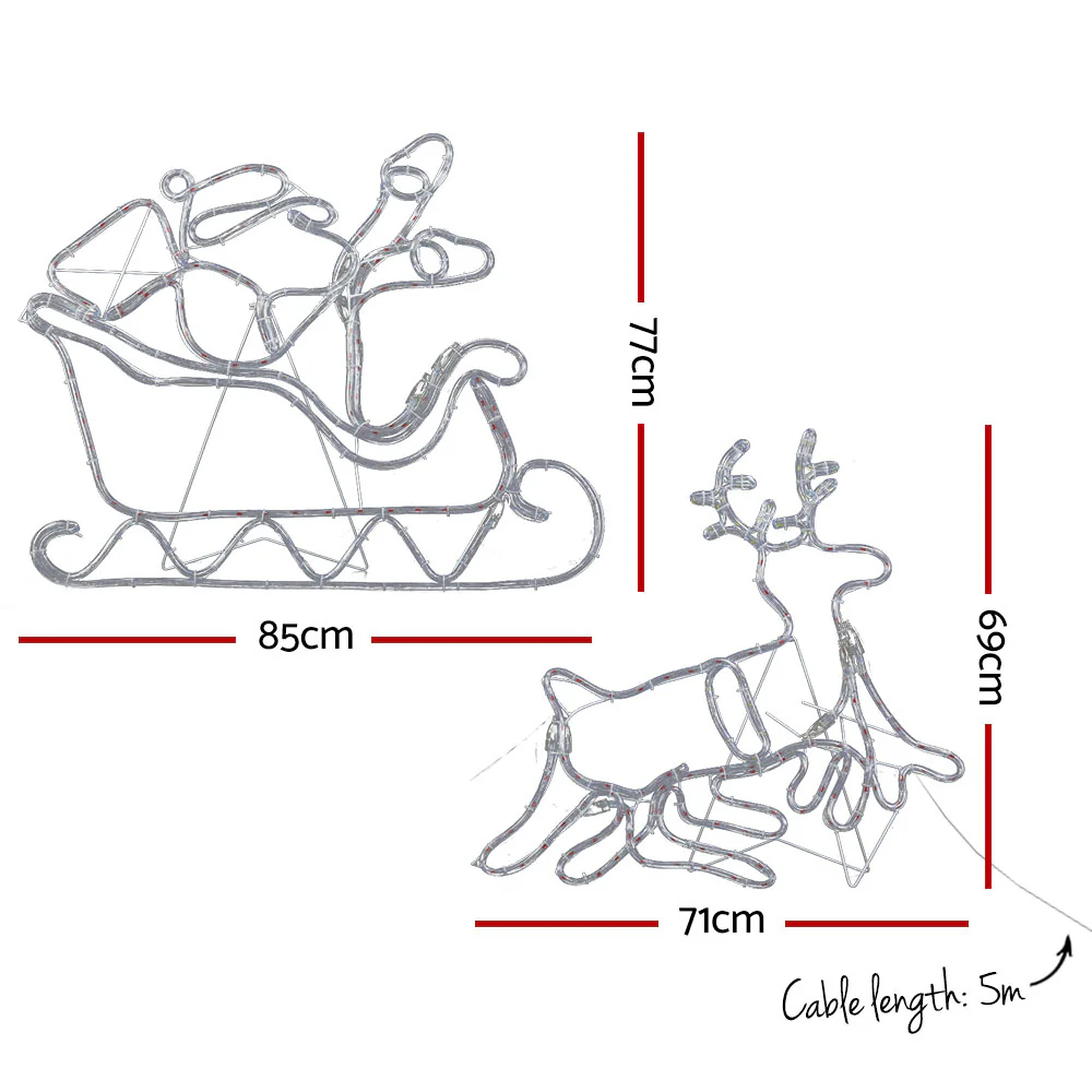 Christmas Lights Reindeer Sleigh 806 LED Decorations - Image 2