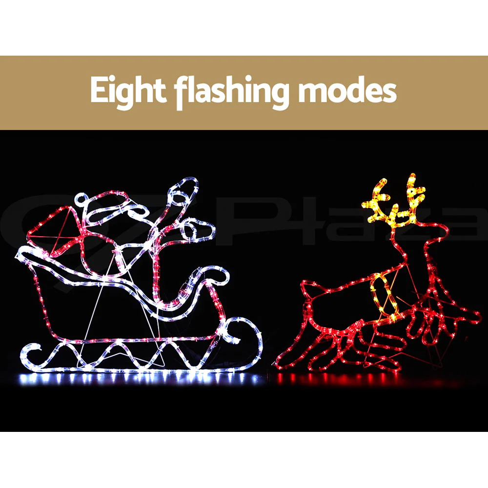 Christmas Lights Reindeer Sleigh 806 LED Decorations - Image 4