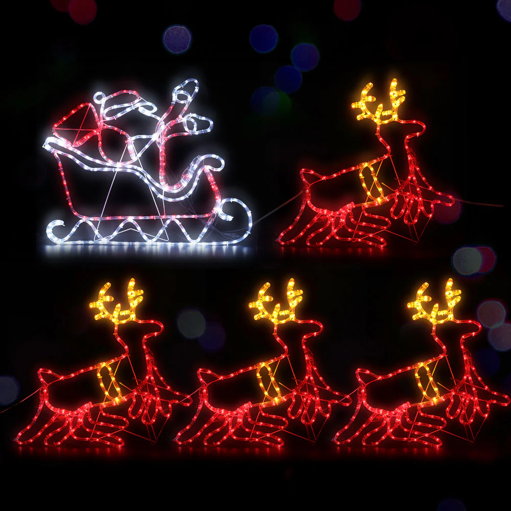 Christmas Lights Reindeer Sleigh 806 LED Decorations - Image 8