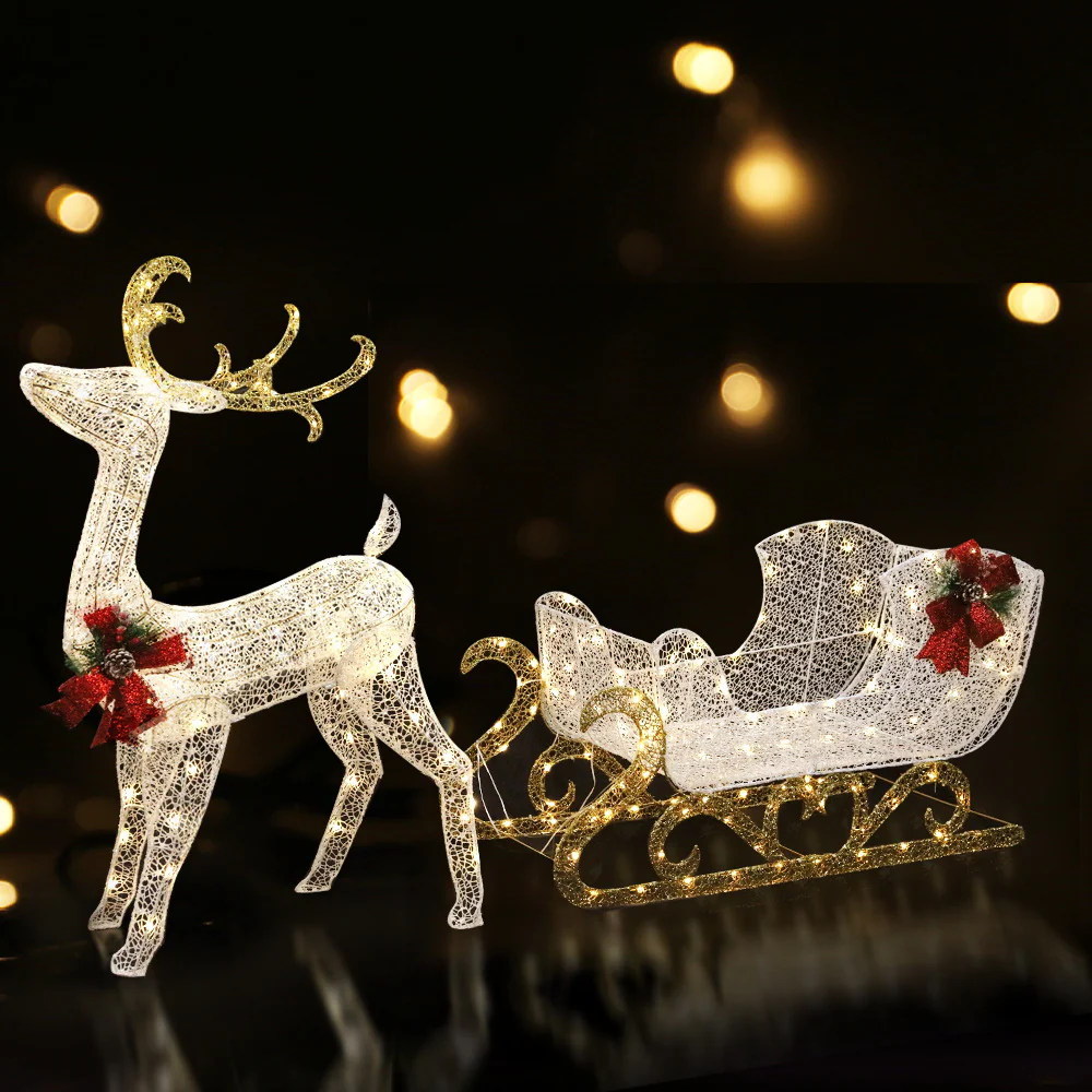 Christmas Lights Reindeer Sleigh215 LED Decorations - Image 8