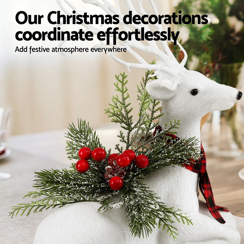 Christmas Reindeer 32cm Glitter Deer Ornaments Party Decorations - Image 6