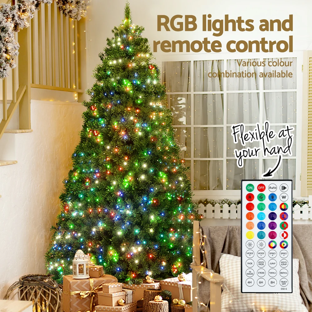 6FT / 1.8M Christmas Tree – 890 Tips – Pre-lit 450 RGB LED Lights with Remote - Image 6