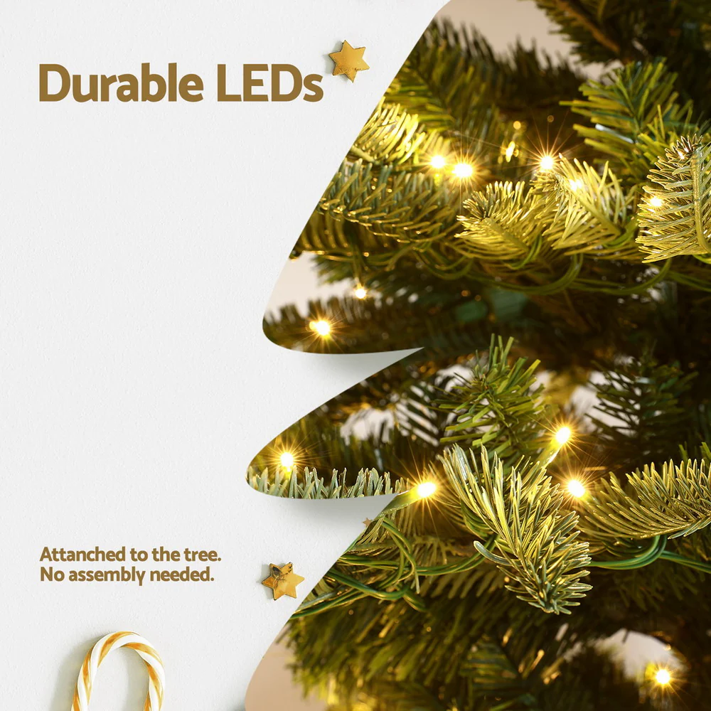7FT / 2.1M Christmas Tree – Sparse Green – 860 Tips – Pre-lit 400 Warm White LED Lights - Image 6