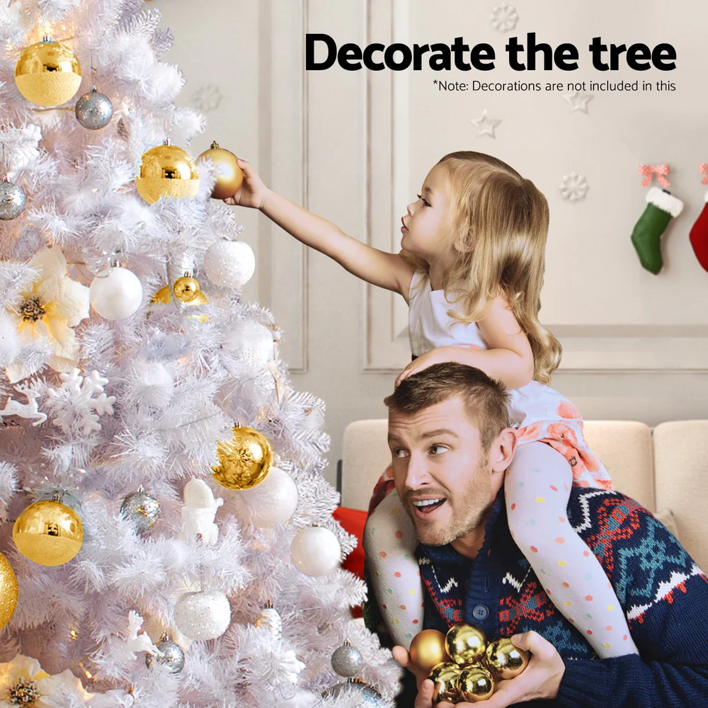 7FT / 2.1M White Christmas Tree – 1310 Tips – Pre-lit 450 RGB LED Lights with Remote - Image 7