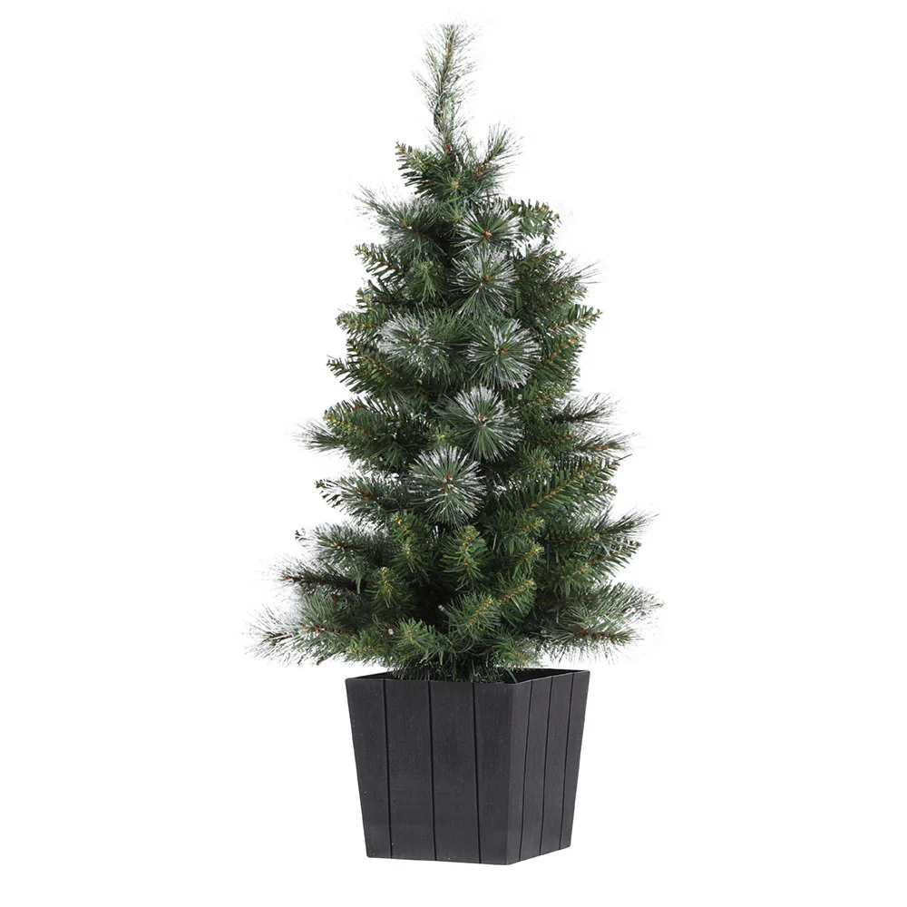90CM Potted Christmas Tree – 110 Tips – Pre-lit 80 LED Lights - Image 3