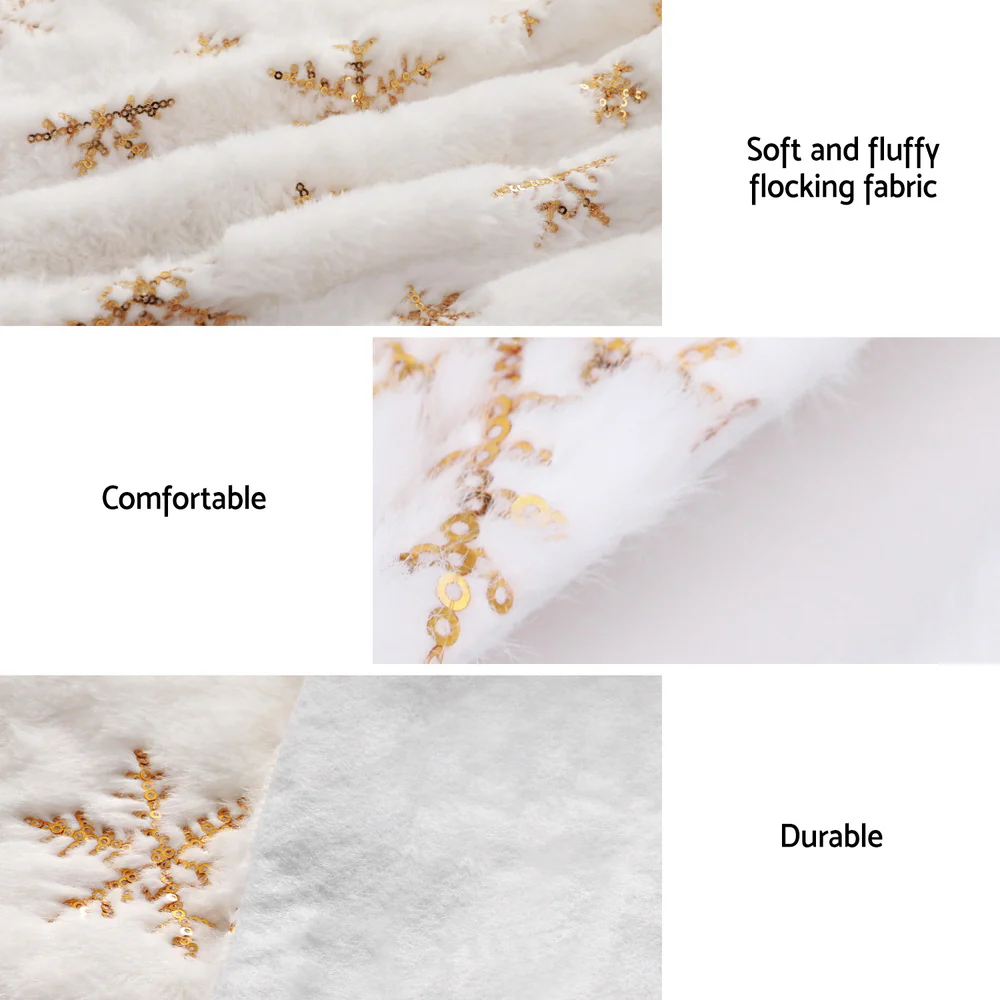 Christmas Tree Skirt 90cm Snowflake Ornaments Xmas Decorations - Image 5