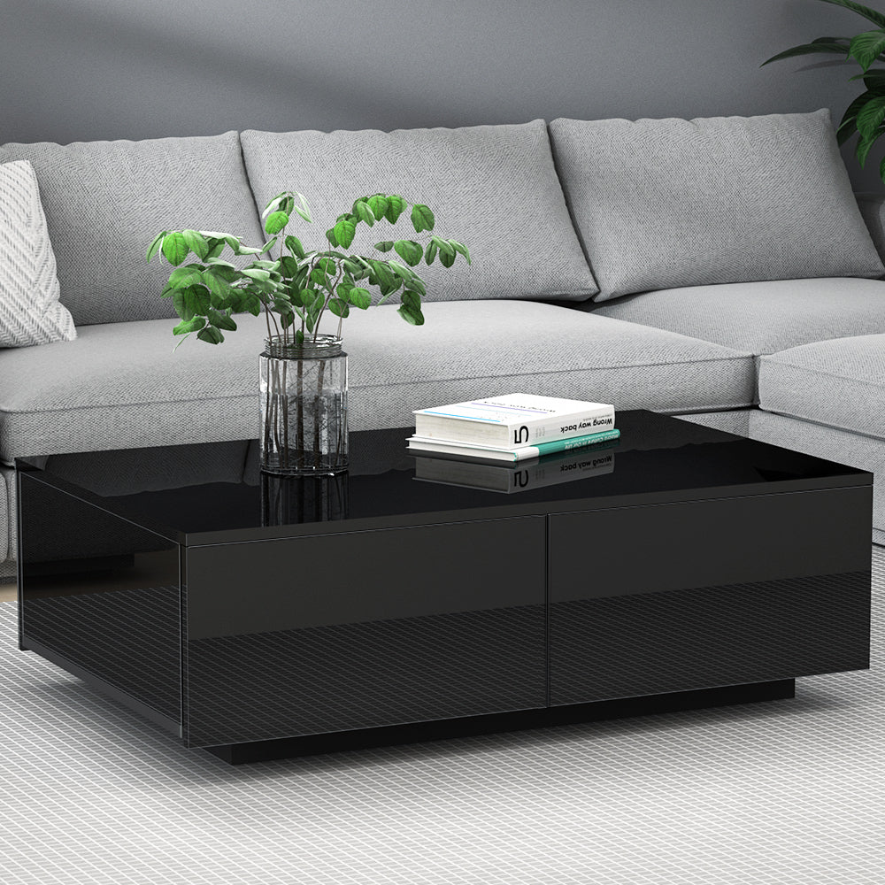 Coffee Table 4 Drawers Black Trevi - Image 8