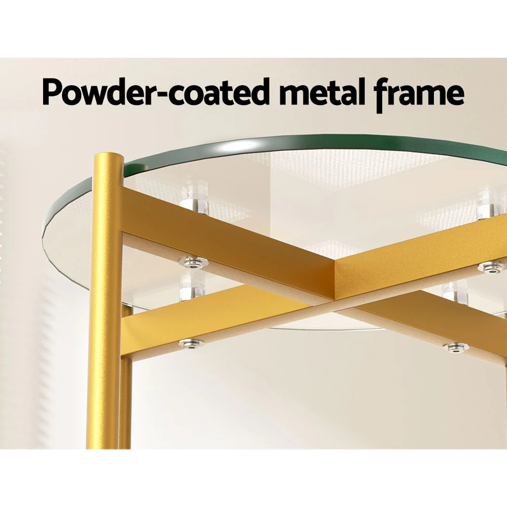 Coffee Table 45CM Round Tempered Glass Carol - Image 6