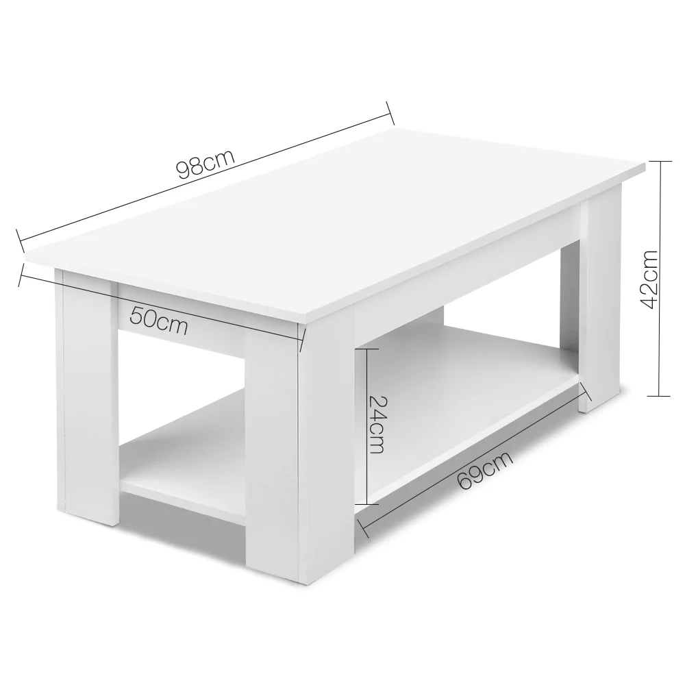 Coffee Table Lift-top Coffee Table White - Image 2
