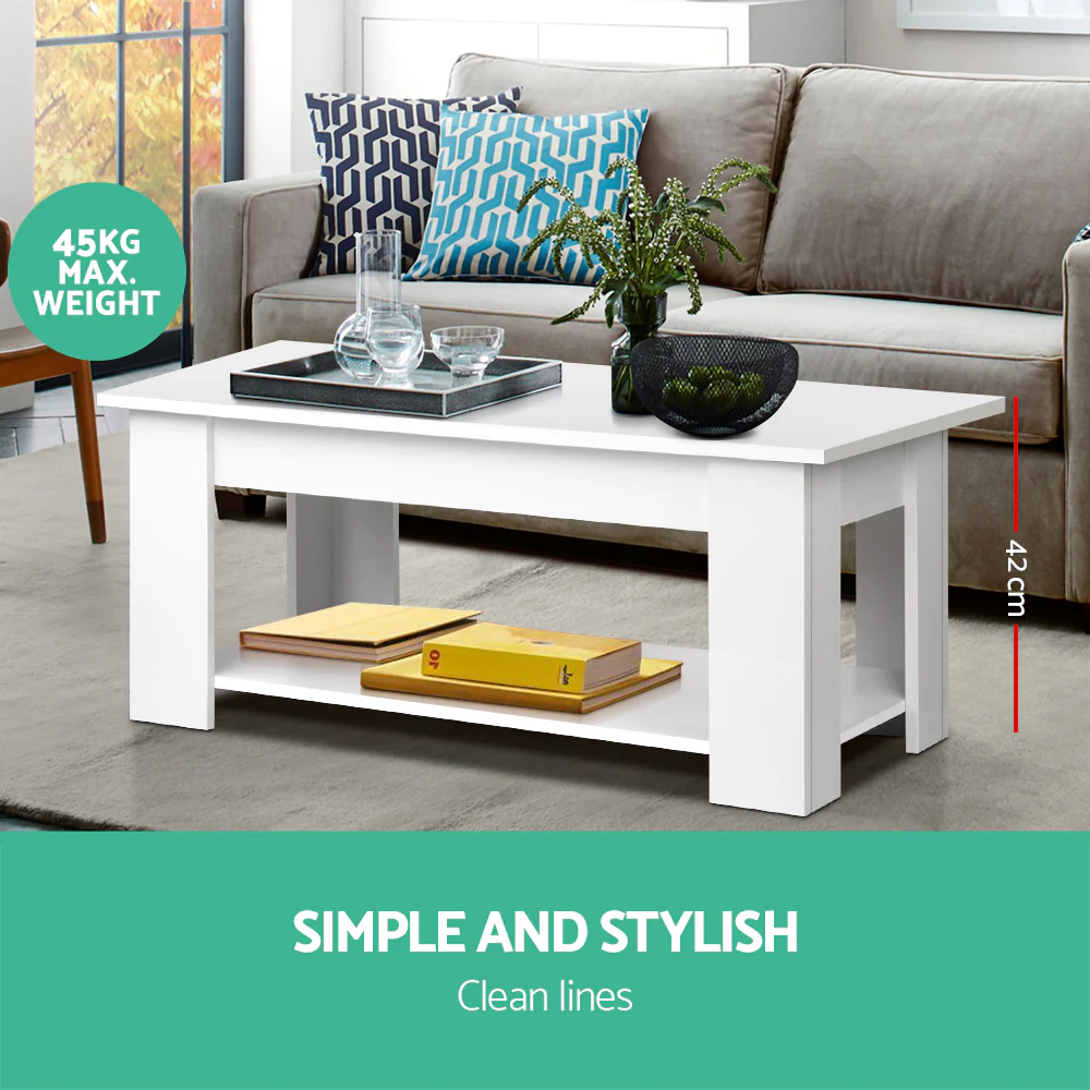 Coffee Table Lift-top Coffee Table White - Image 3