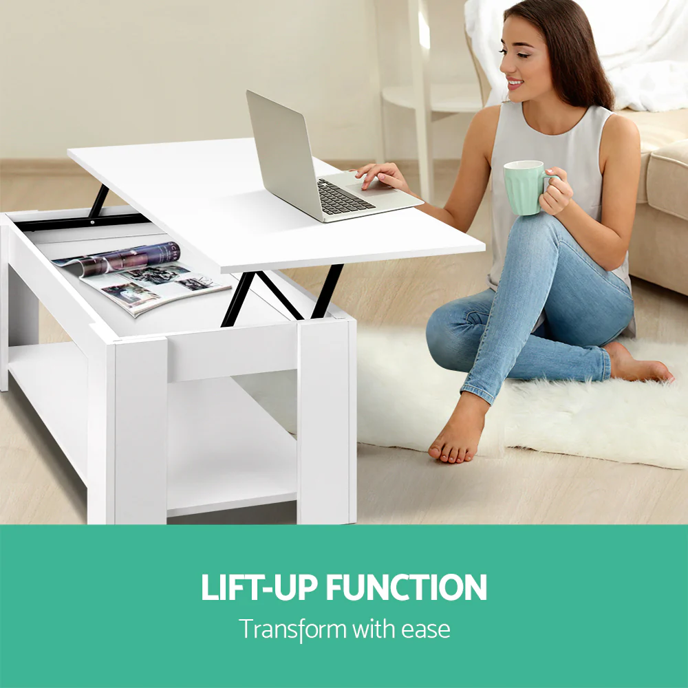 Coffee Table Lift-top Coffee Table White - Image 4