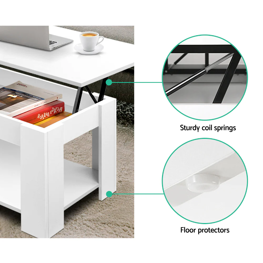 Coffee Table Lift-top Coffee Table White - Image 6