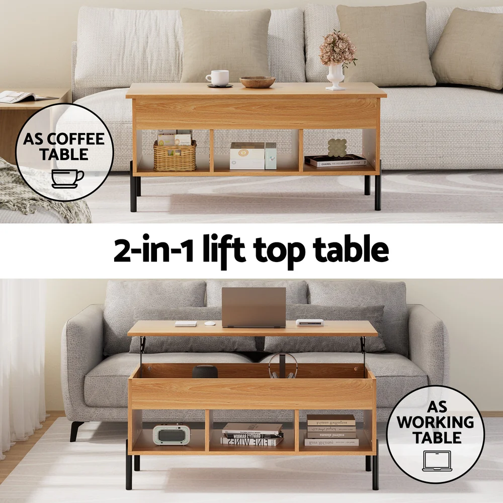 Coffee Table Lift-top Oak - Image 4