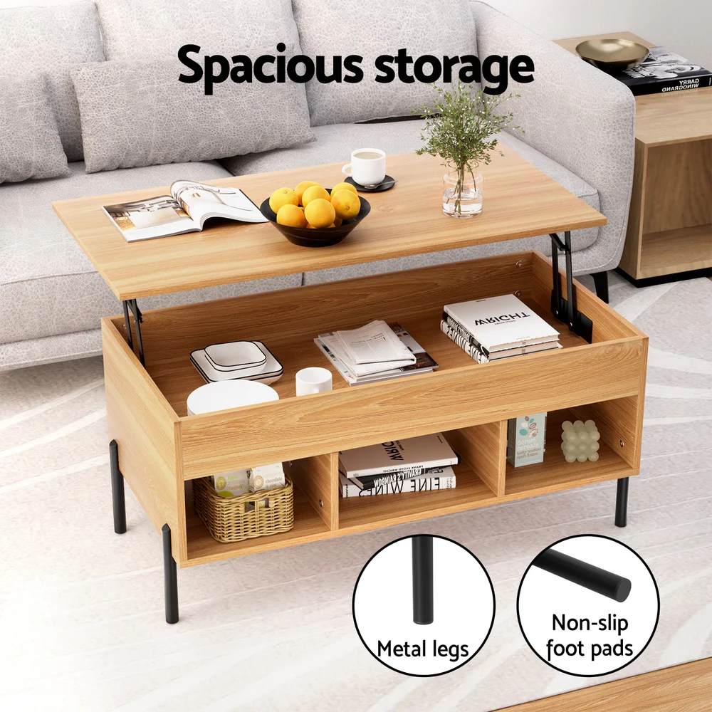 Coffee Table Lift-top Oak - Image 5