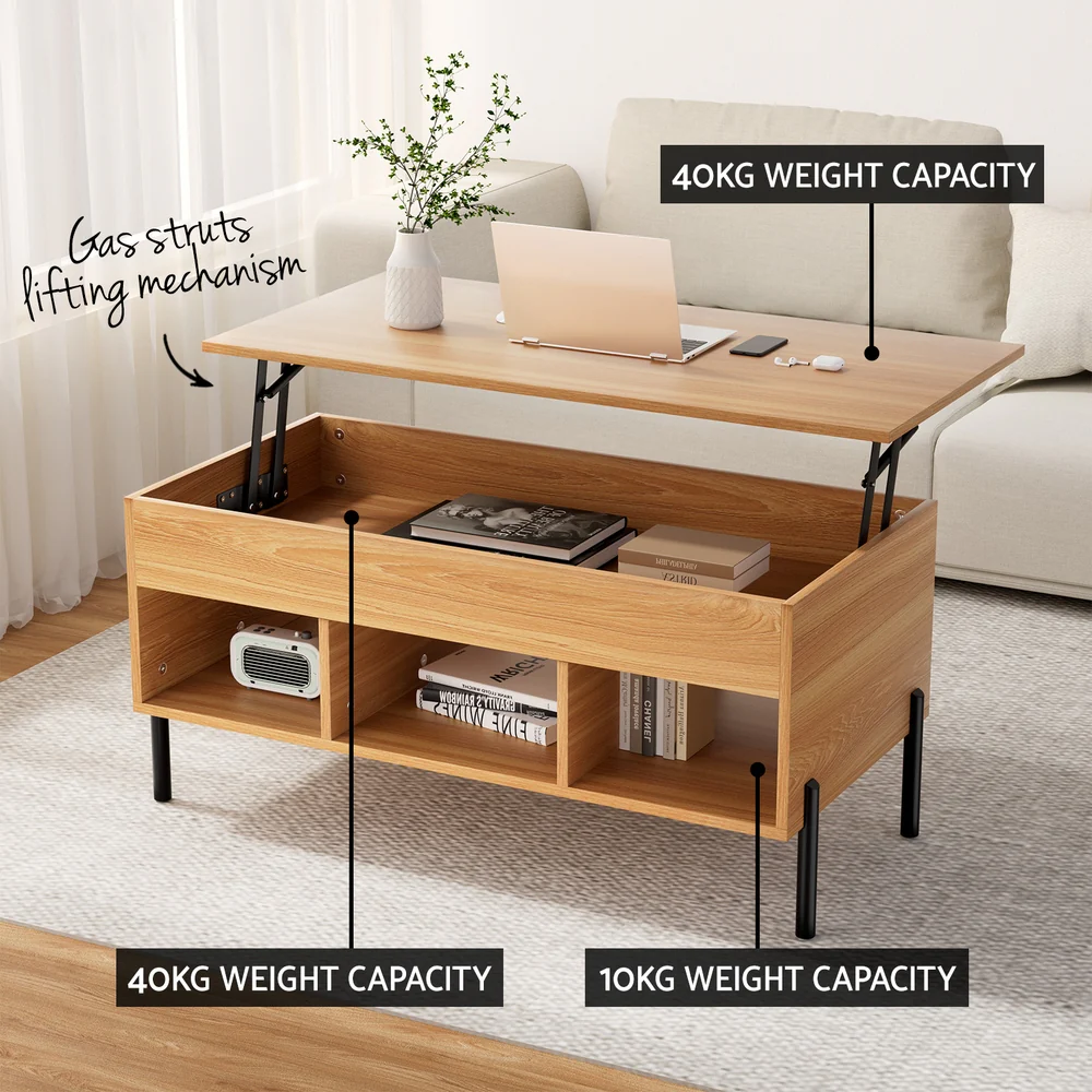 Coffee Table Lift-top Oak - Image 6
