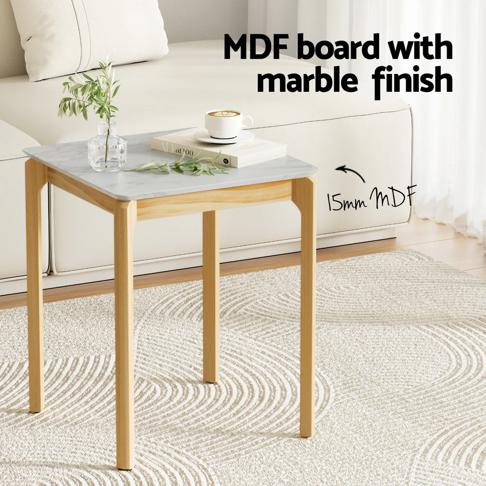 Coffee Table Marble Effect Square - Image 4