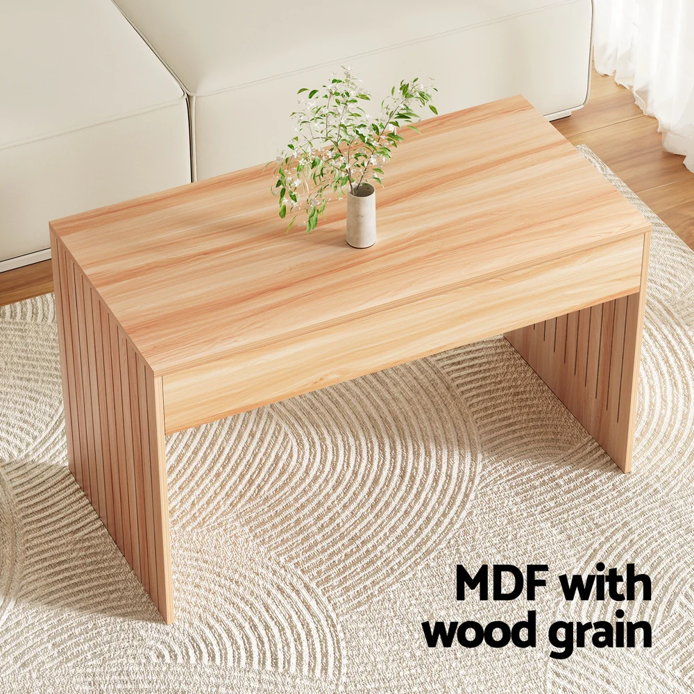 Coffee Table Rectangle Fluted Side 100CM - Image 4