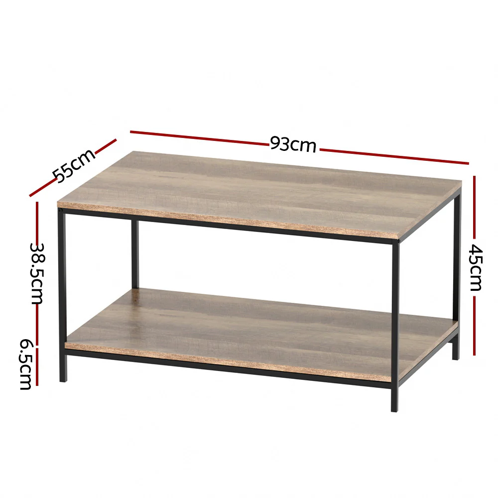 Coffee Table Rectangular 93CM Walnut Olin - Image 2