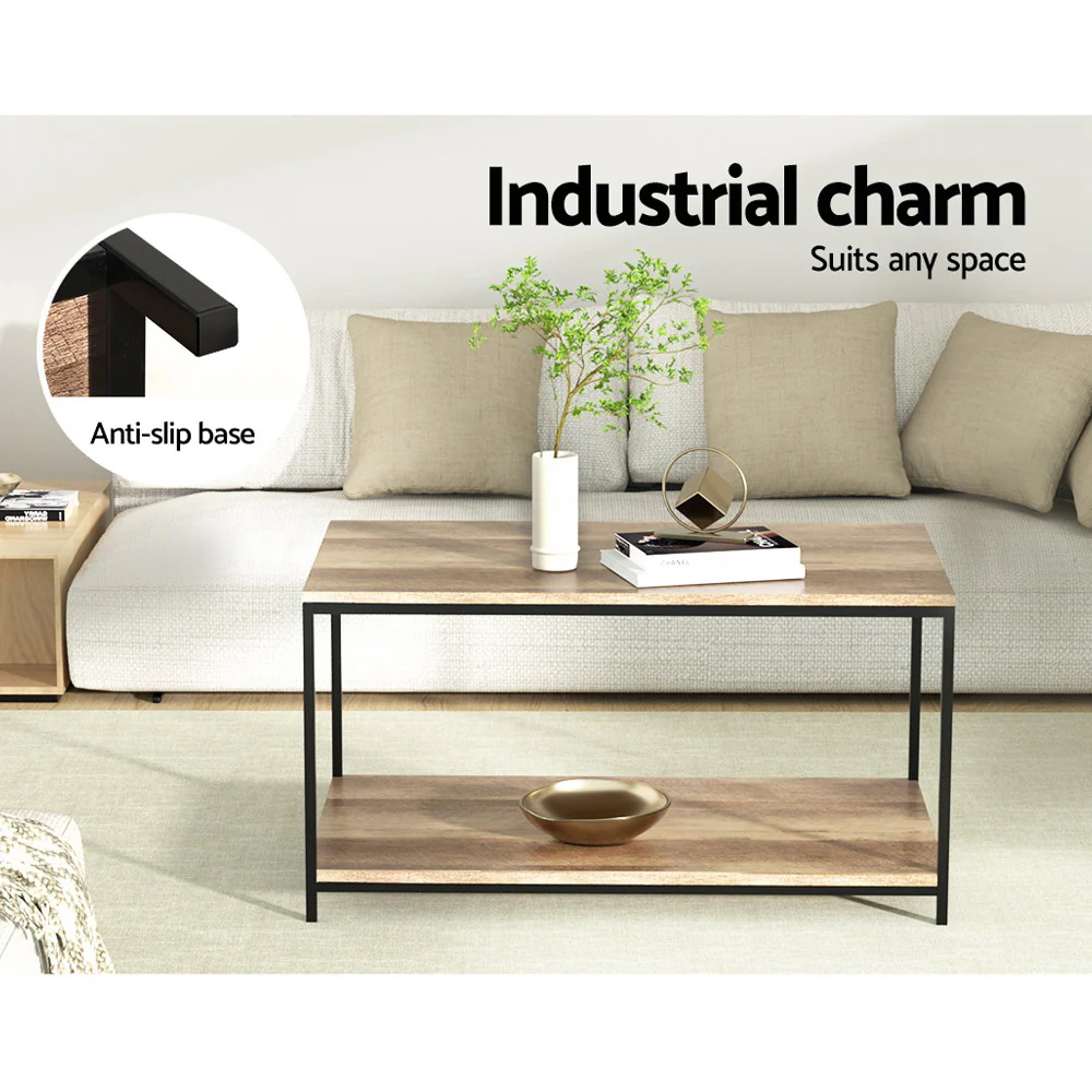 Coffee Table Rectangular 93CM Walnut Olin - Image 4
