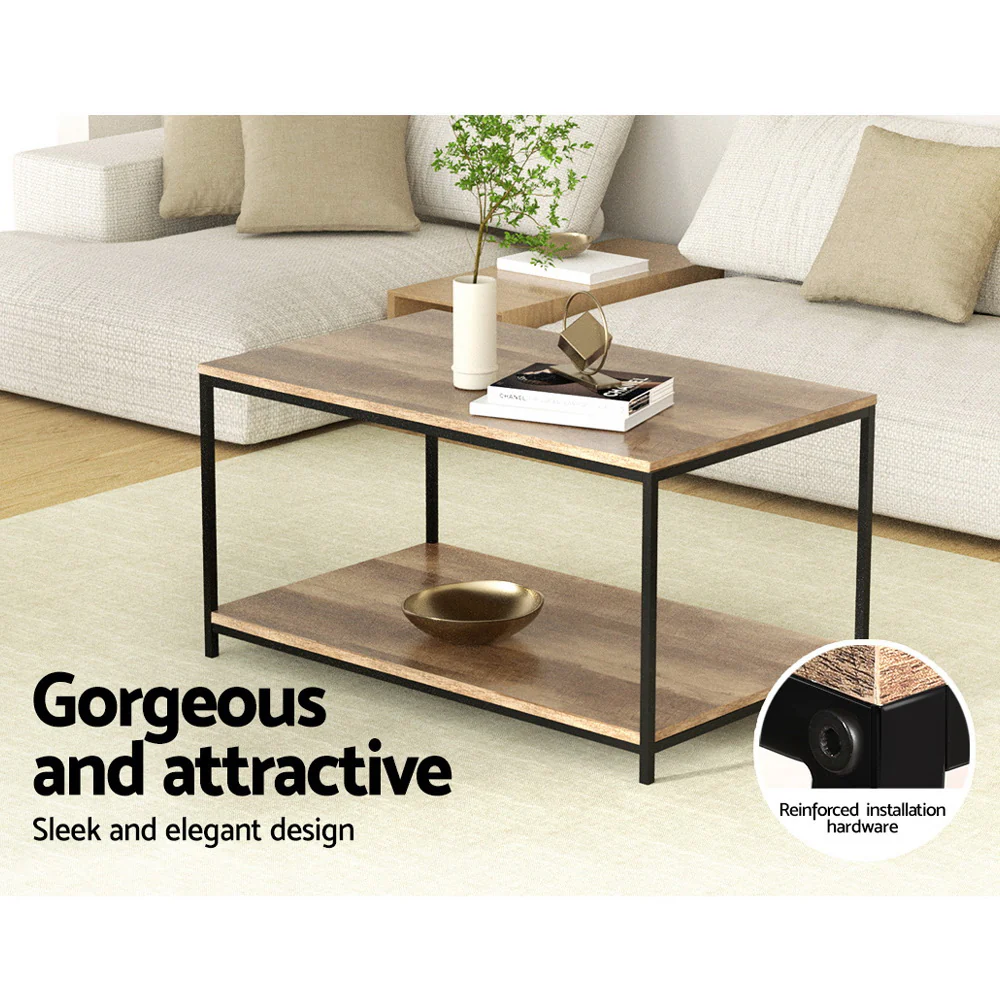 Coffee Table Rectangular 93CM Walnut Olin - Image 5