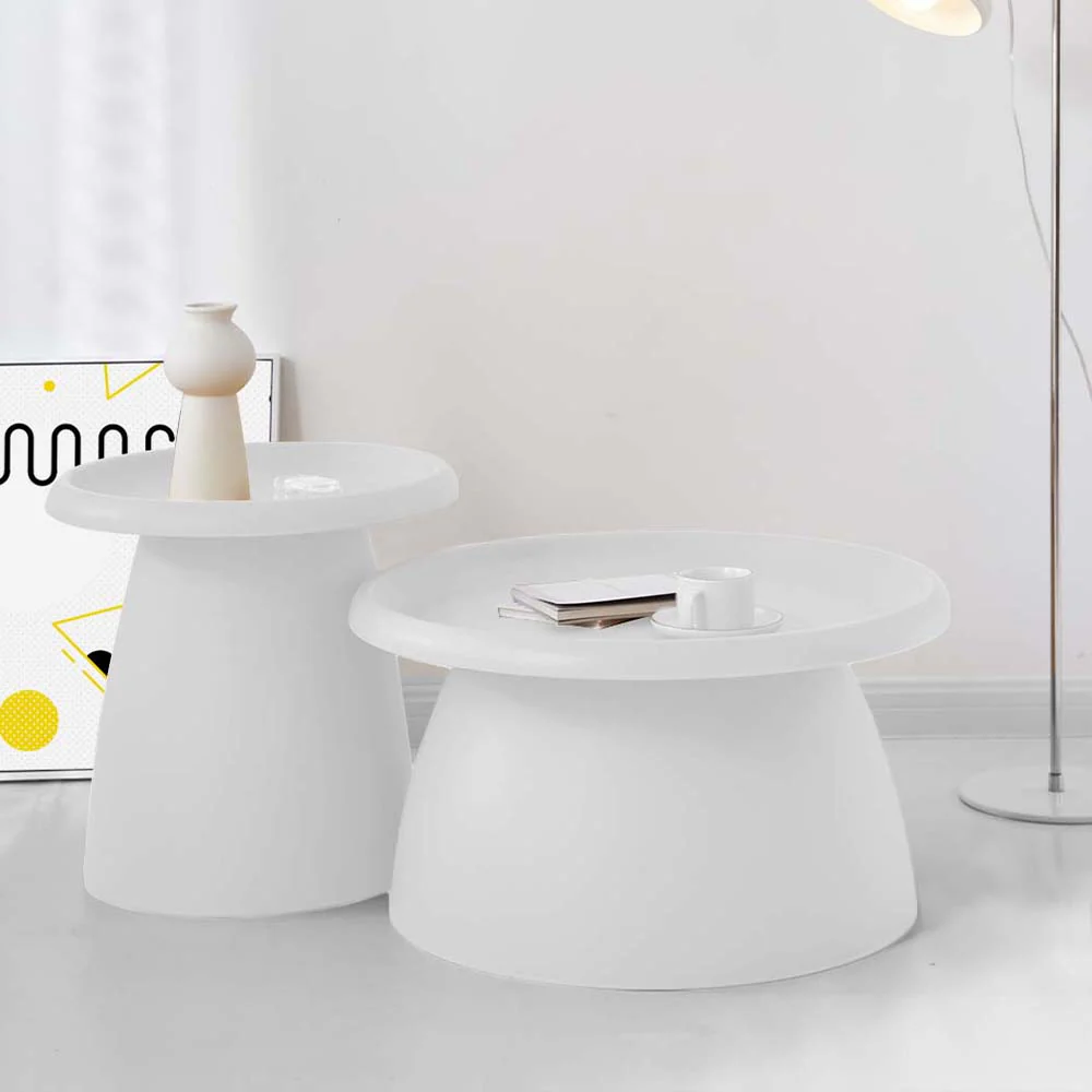 Coffee Table Round 52CM Plastic White - Image 7