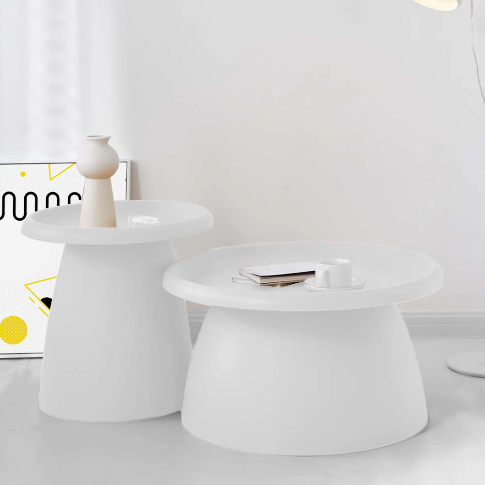 Coffee Table Round 71CM Plastic White - Image 7