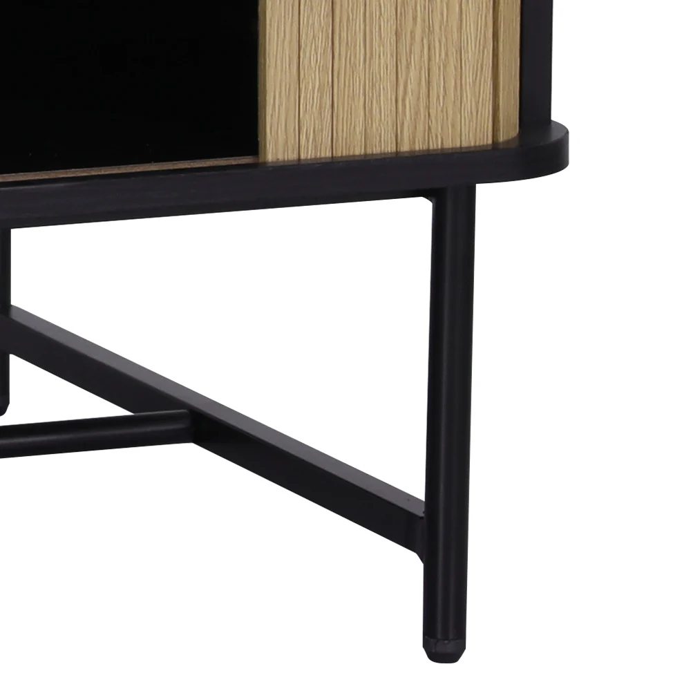 Coffee Table Sliding Drawer Door Black Boris - Image 4