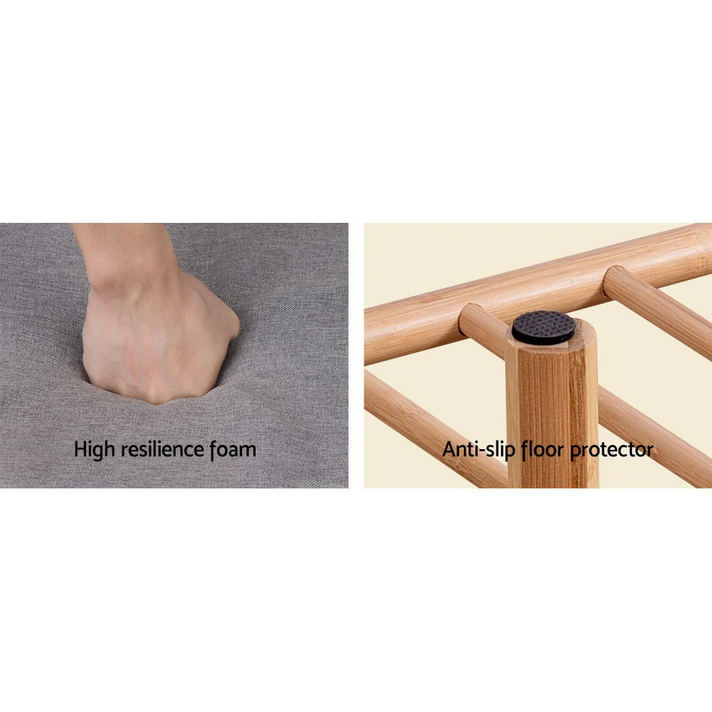 Compact Bamboo Shoe Rack Bench – Natural - Image 5