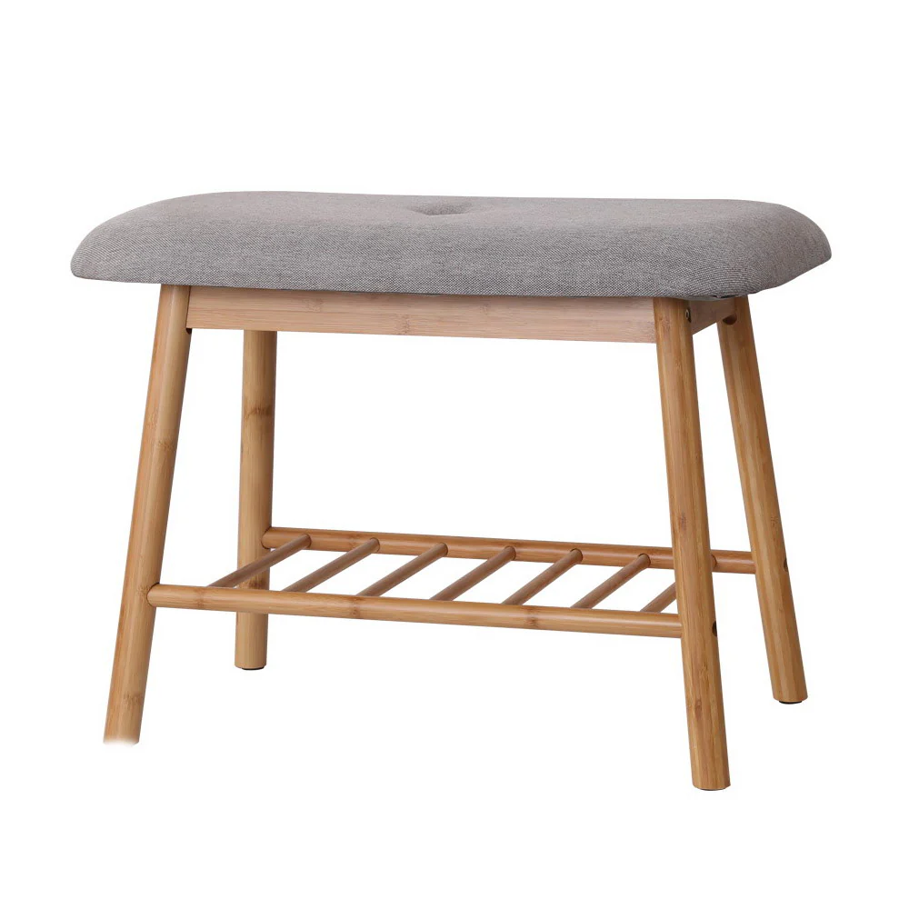 Compact Bamboo Shoe Rack Bench – Natural - Image 8