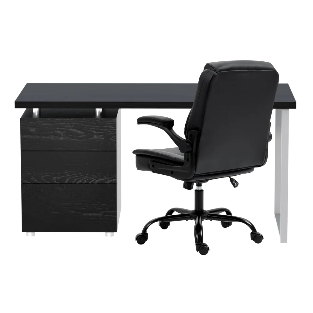 Computer Desk and Office Chair Combo – Black - Image 3