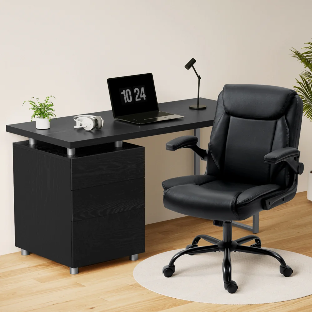 Computer Desk and Office Chair Combo – Black - Image 7