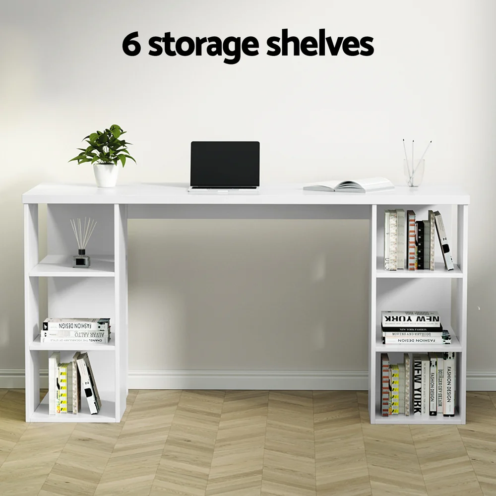 Computer Desk Bookshelf White 150CM - Image 4