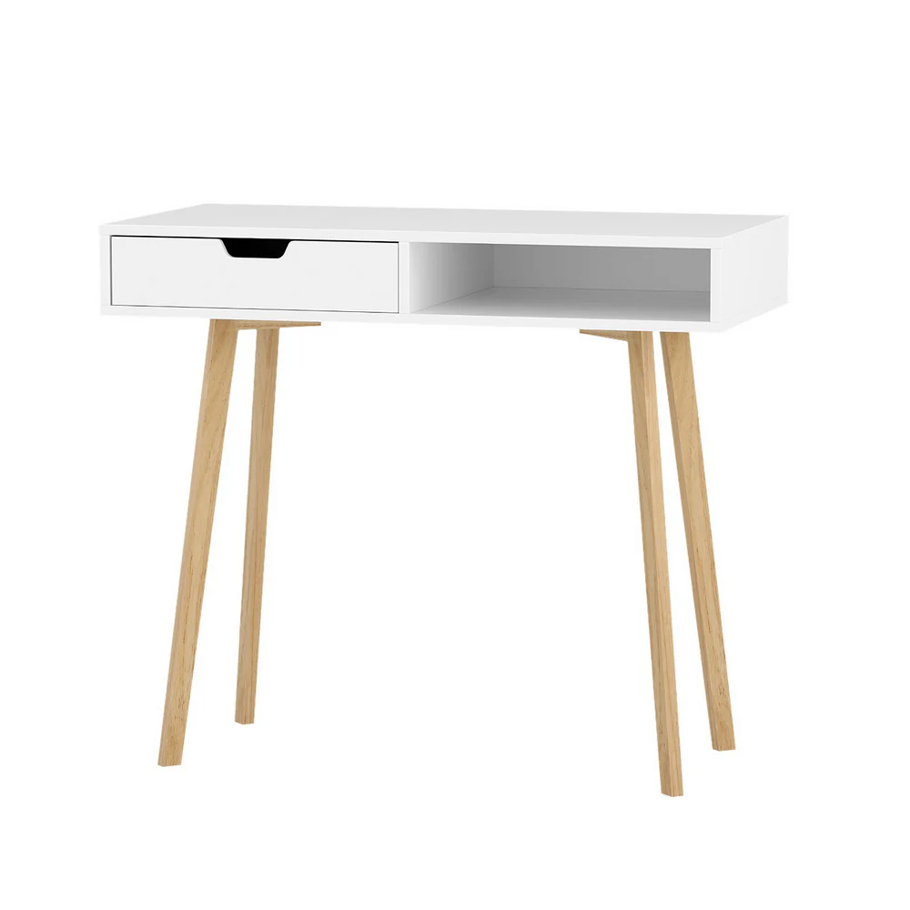Computer Desk Drawer Cabinet Shelf White 90CM - Image 7