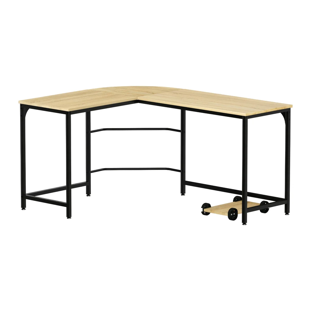 Computer Desk L-Shape CPU Stand Oak 147CM - Image 7