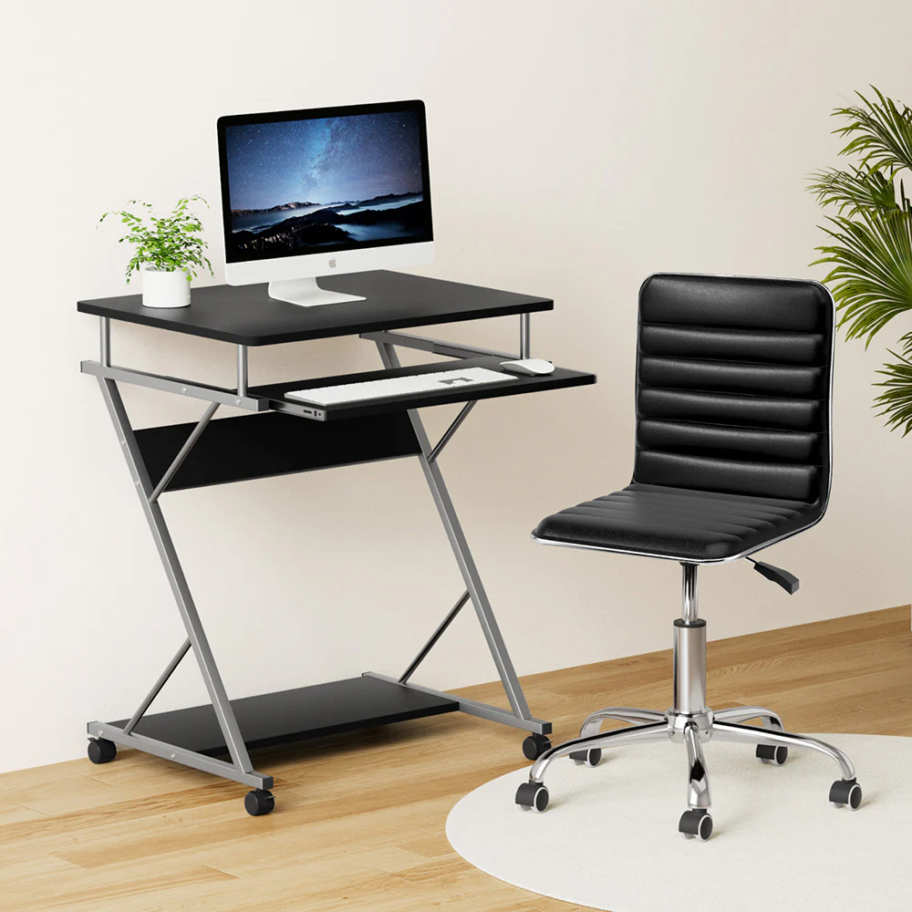 Computer Desk Office Chair Set Desks with Keyboard Shelf Try Black - Image 6