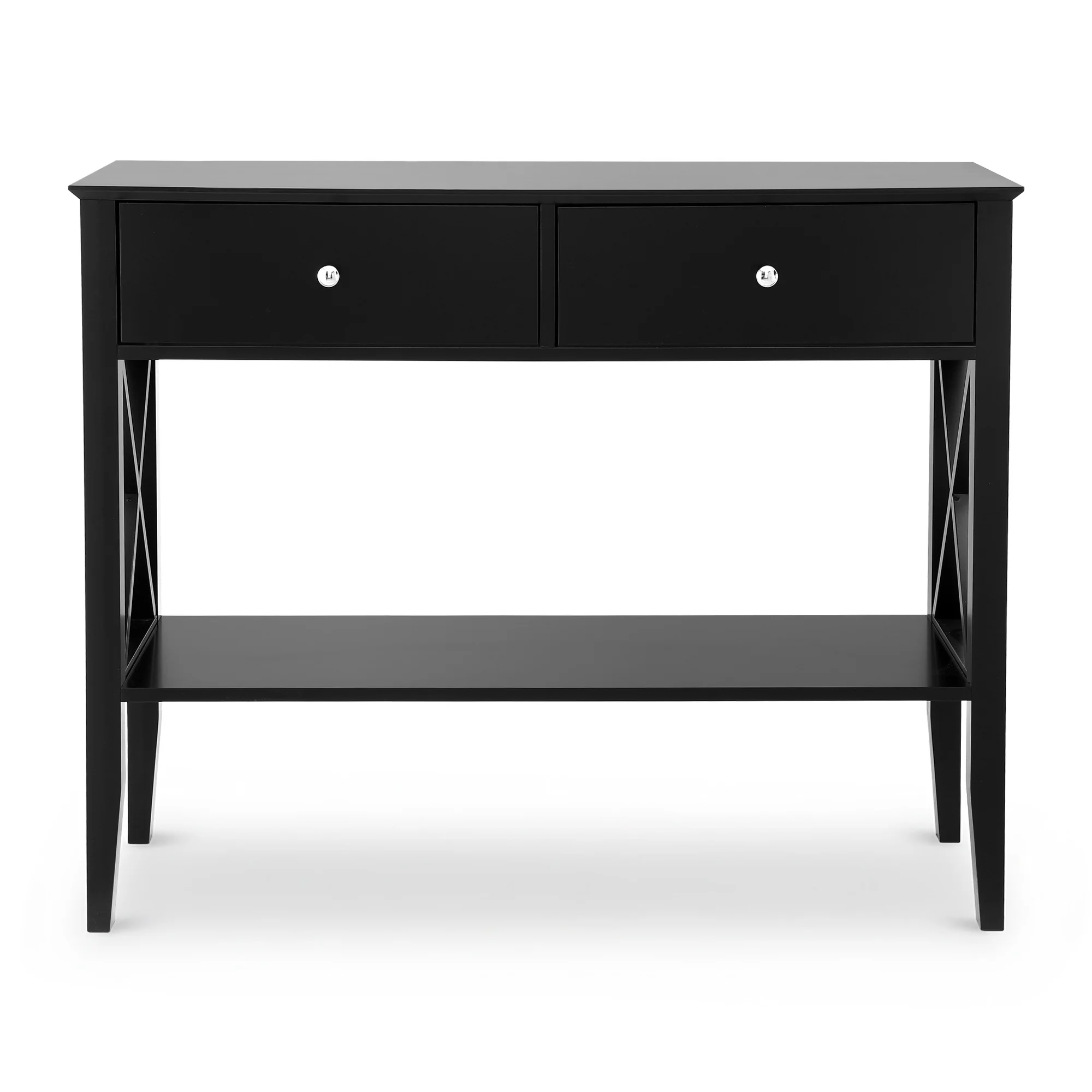 Console Table 2 Drawers 100CM Black - Image 3