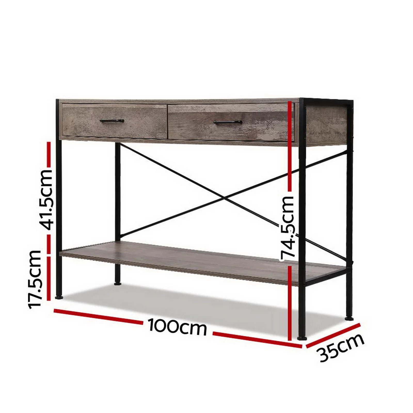 Console Table 2 Drawers Walnut Marconi - Image 4