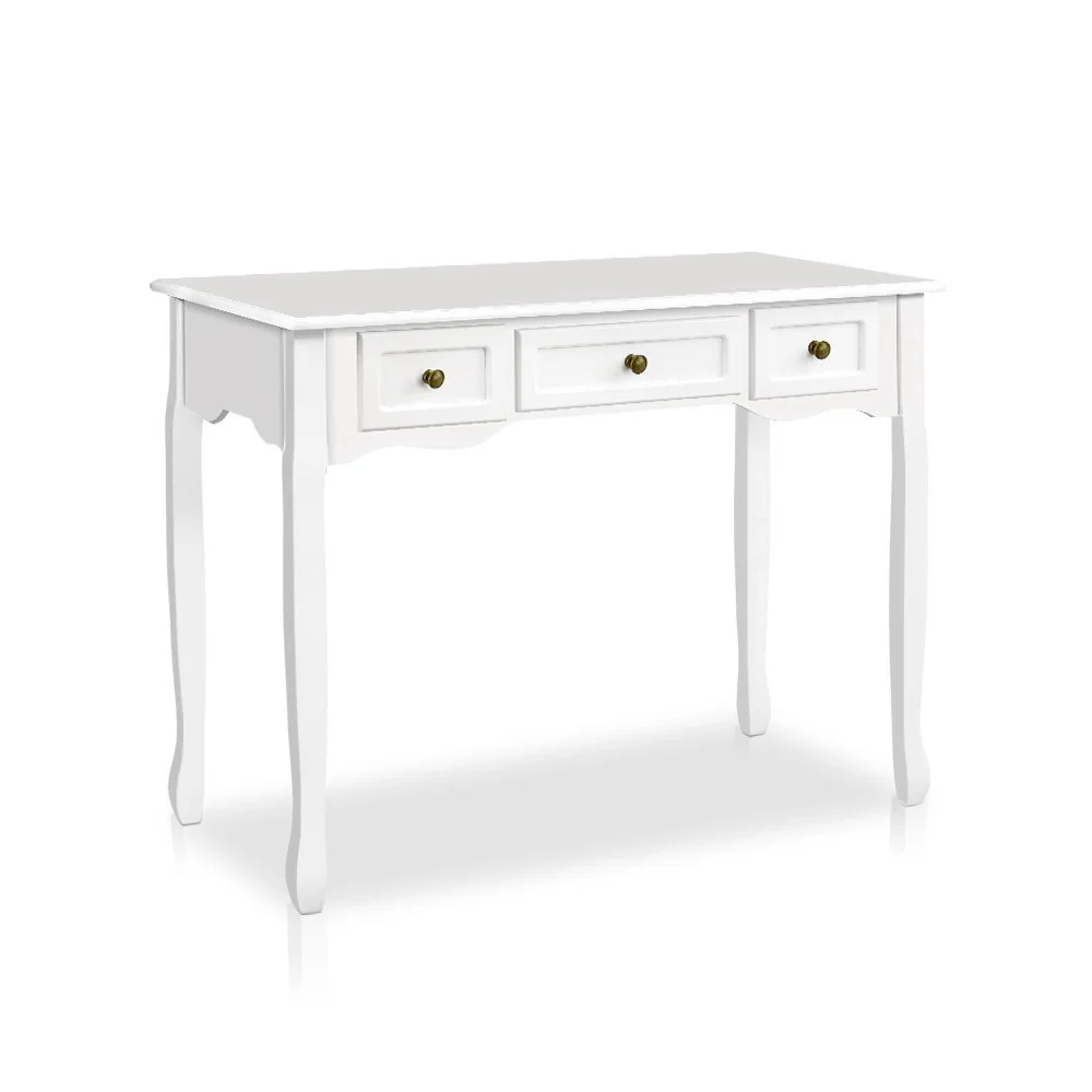 Console Table 3 Drawers White Hamptons - Image 2