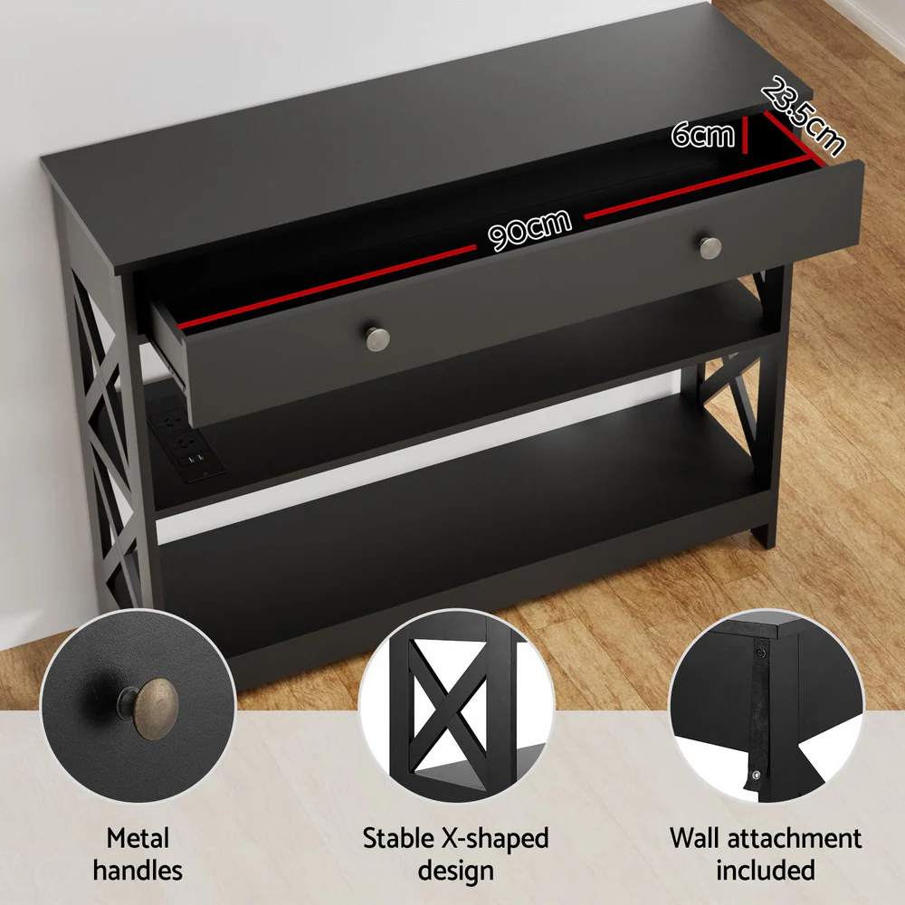 Console Table 3-tier USB Outlets - Image 7