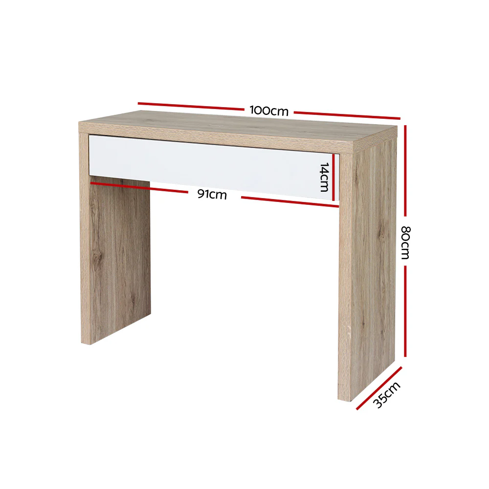 Console Table Storage Drawer Jory White Pine - Image 3