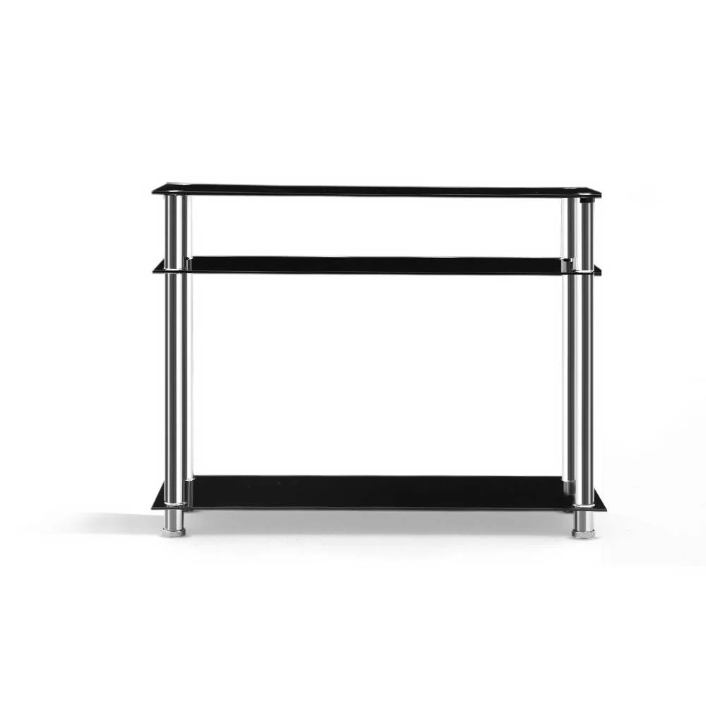 Console Table Tempered Glass Black - Image 3