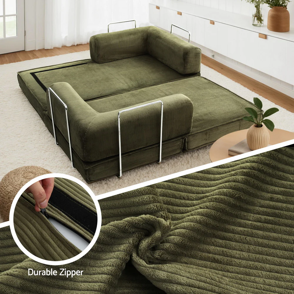 Convertible Folding Sofa Bed Green - Image 6